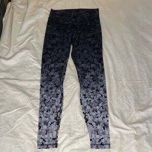 Lululemon Align High Rise Black Blue Purple Floral Knit Leggings Women’s 8